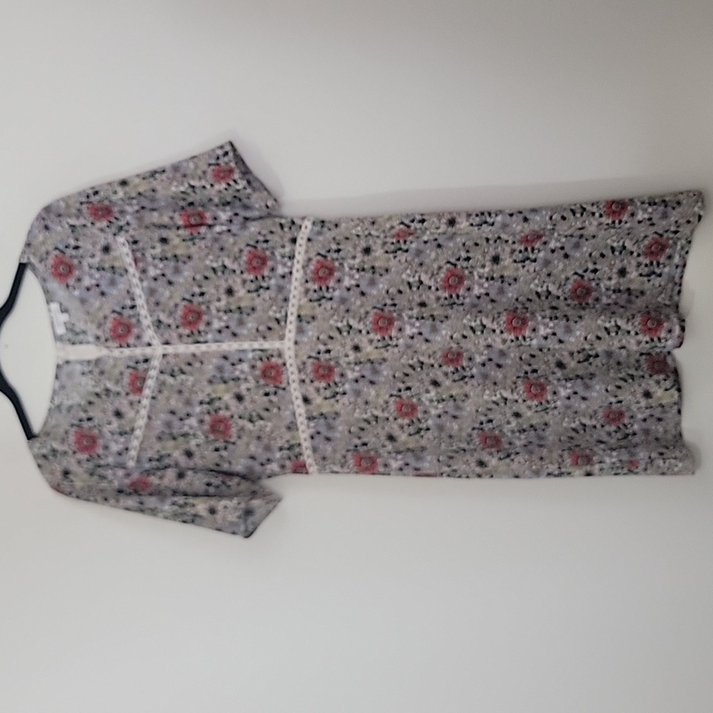 Weston Anthropologie Floral Print Short Sleeve Shift Dress S